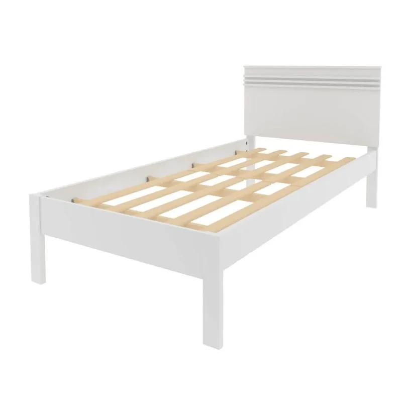 Cama de Solteiro CM8010 Para Colchão de 88cm Branca Tecnomobili