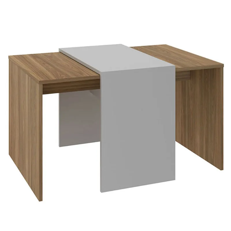 Mesa de centro 52.5x63.4x90 cm teca/blanco Muebles 2020