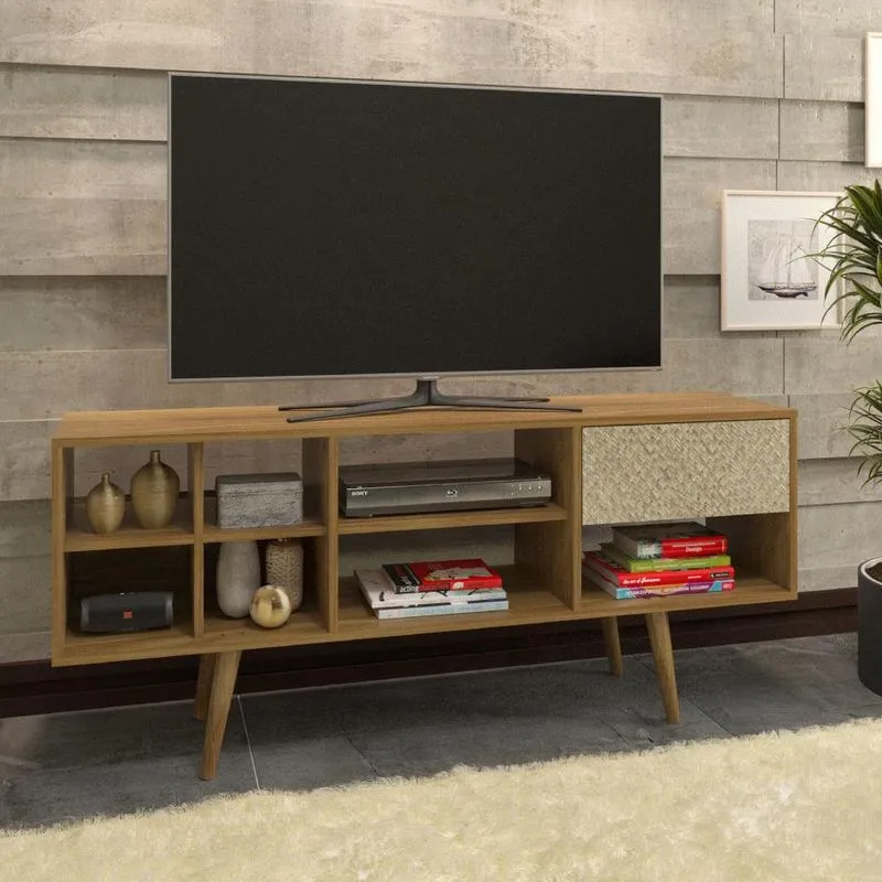 Rack para TV de até 42 com 1 Gaveta - Natural/Palha