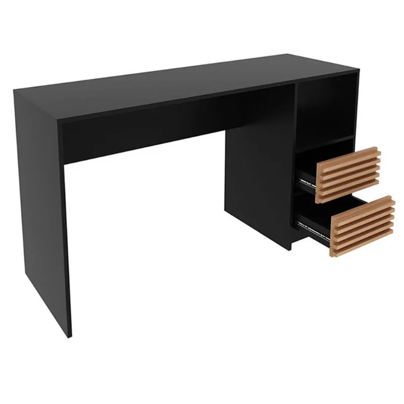 Escritorio Estrella 74.5x135.8x45 cm negro/almendra Muebles 2020