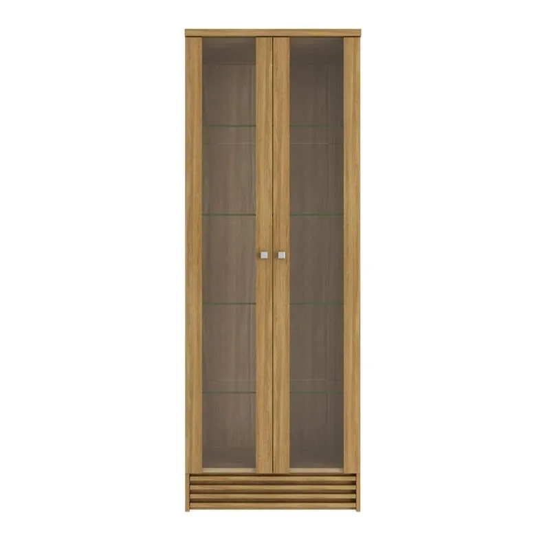 Cristaleira Amêndoa com 2 Portas e Prateleira em Vidro CR6002 Tecnomobili
