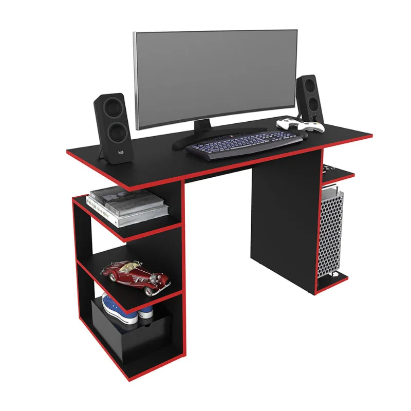 Escritorio Gamer 2020 Home Osaka - Negro / Rojo