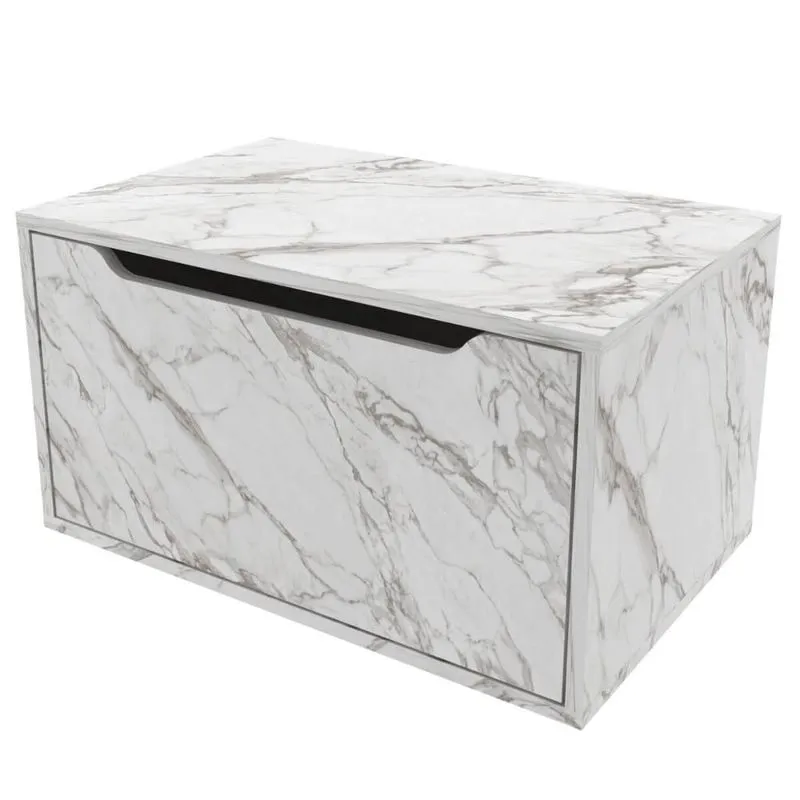 Balcão Gabinete Para Banheiro 60cm com 1 Porta Mármore Branco Tecnomobili BN3646