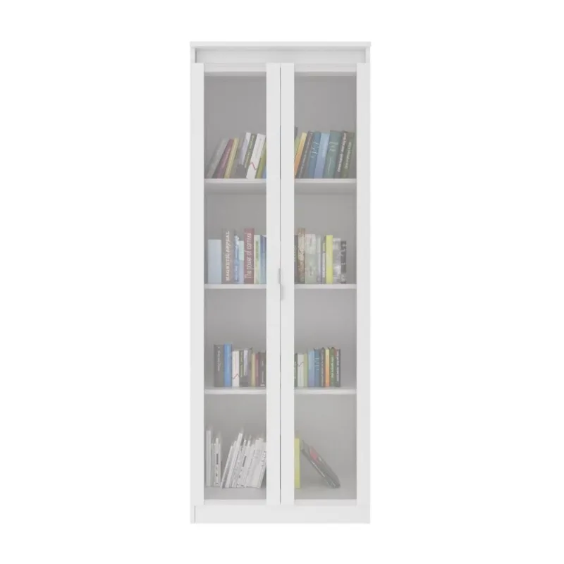 Estante con 2 puertas de vidrio Blanco 160.5x60x36.5cm Tecnomobili