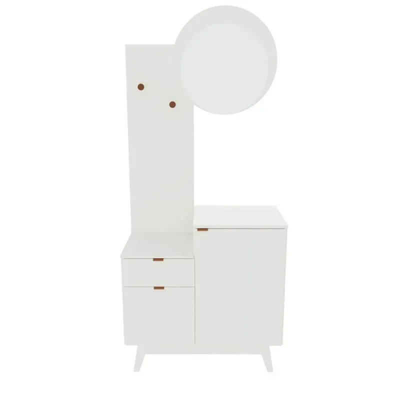 Conjunto Para Banheiro 80cm Com Espelho 2 Porta E 1 Gaveta Bn3680 Branco Tecnomobili