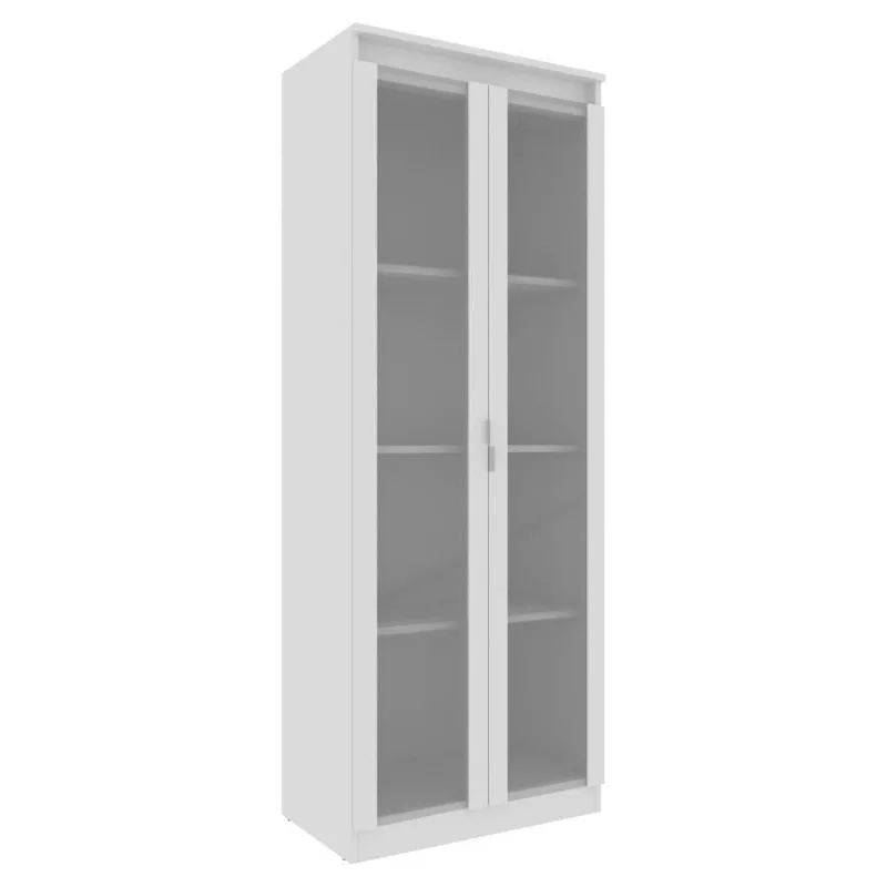 Armario Multiuso 2 Portas Vidro 160x60 Cm Am3111 Branco Tecno Mobili Branco