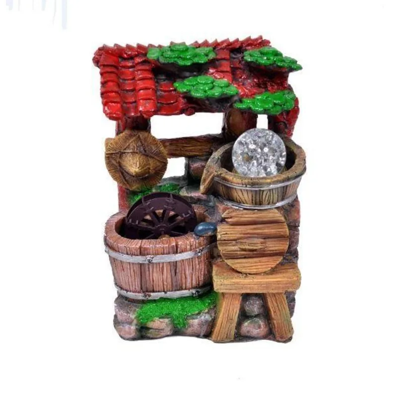 Fonte De Água Resina Com Led Bola De Vidro 30cm 10449