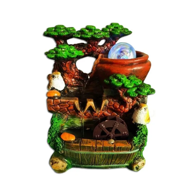 Fonte De Água Decorativa Led Cascata Paisagem Relaxante 2205