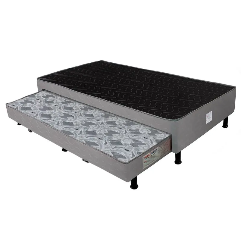 Box Com Cama Auxiliar 28x100x198 Petal Azul Cinza - Ortofirme