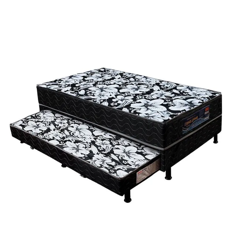 Conjunto Box Solteirao Mola Com Cama Auxiliar 53x100x198 - Ortofirme
