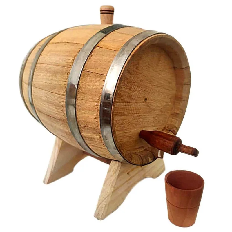 Barril De Madeira Carvalho 3 Litros Modelo Horizontal