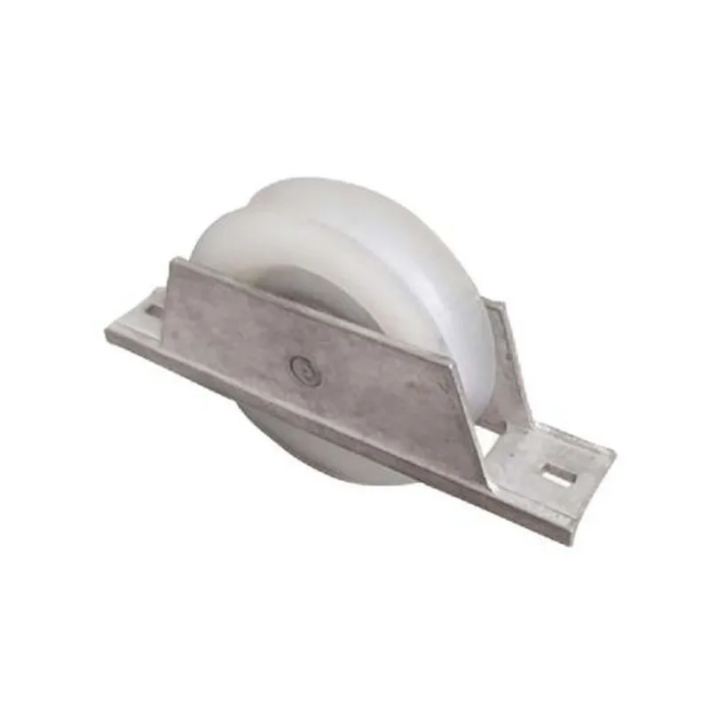 Roldana Nylon Branca Maciça 60(2 1/2") Tipo U 1/2" Cavalete Alumínio - Ferrosul