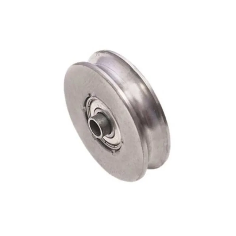 Roldana Ferro Maciça 80mm Tipo U (Redonda) 1/2" Bucha - Uso em Portões