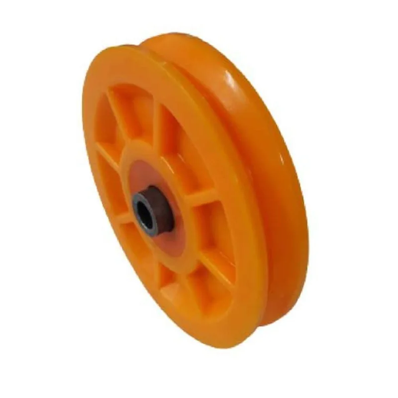 Roldana Nylon Laranja Raiada 100mm (4") Tipo V para Cantoneira - Ferrosul
