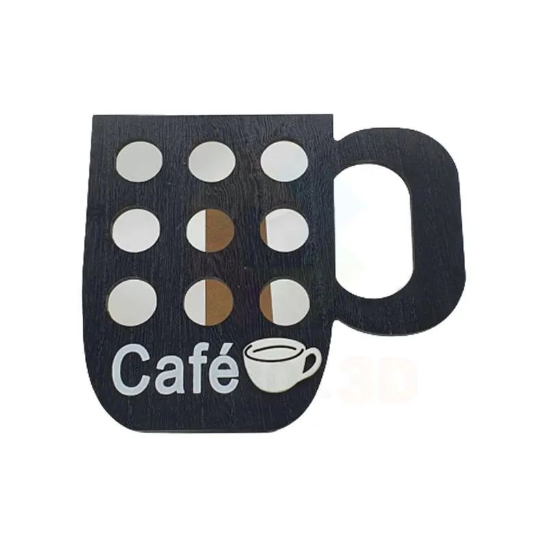 Suporte Porta 9 Cápsulas Cafe Nespresso Bancada Xícara Preto