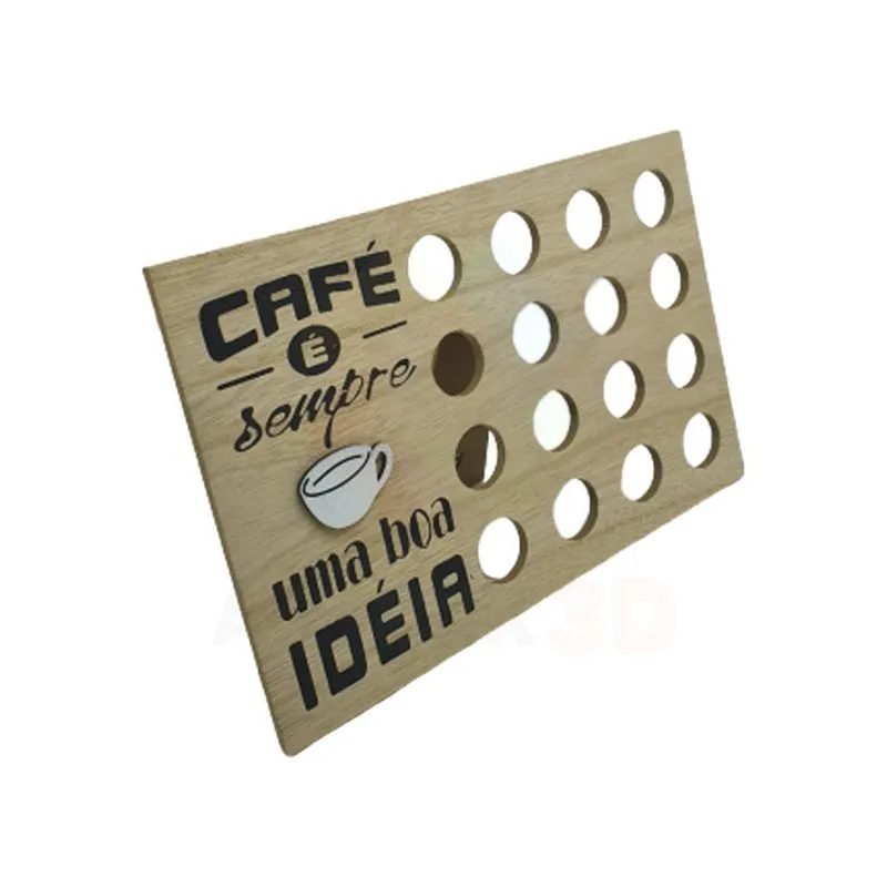 Porta 16 Cápsulas Nespresso Café Decoração Mesa - Marrom