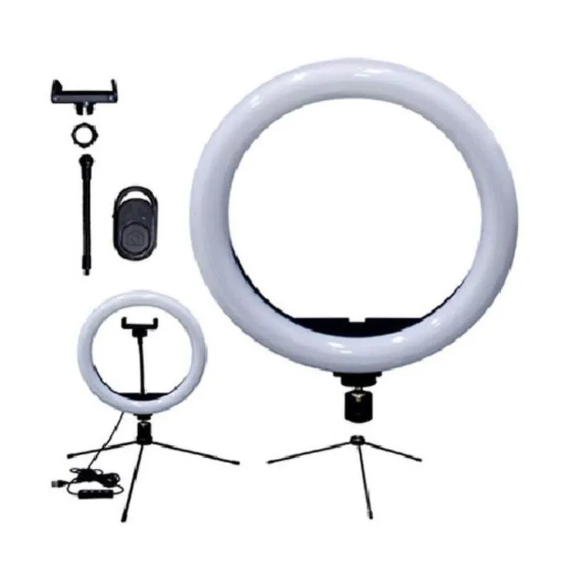 Iluminador Profissional Ring Light Tripé Com Ajuste Rotativo Youtuber Fotos Selfie Usb 26cm