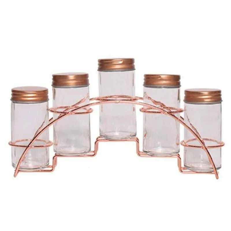 Porta Condimentos com Suporte Rosê Gold Futuro
