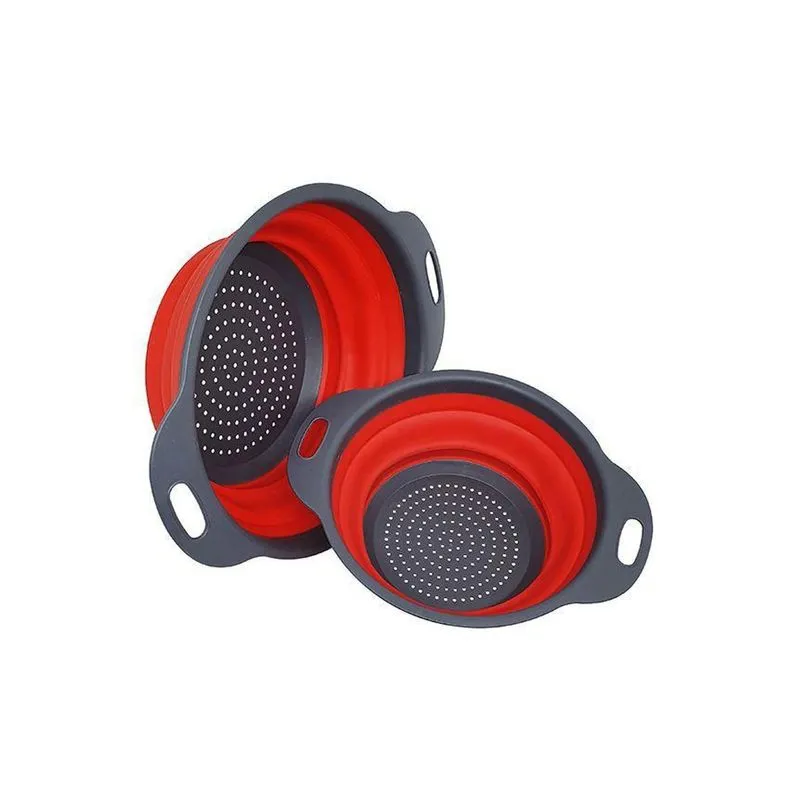 Escorredor Retrátil Redondo Silicone Lava Arroz Feijão 29cm