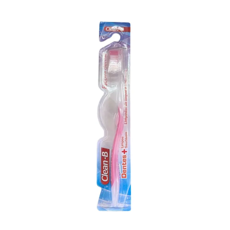 Escova de Dente Cleanb com Limpador de Lingua com 12 Unidades