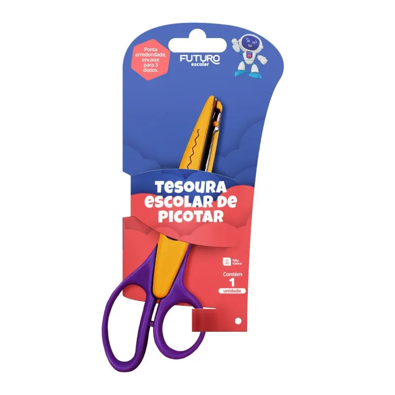 Tesoura Escolar de Picotar Futuro16 Cm
