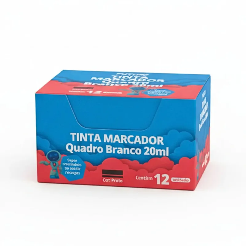 Tinta para Marcador Quadro Branco Futuro 20ml Preto com 12 Unidades