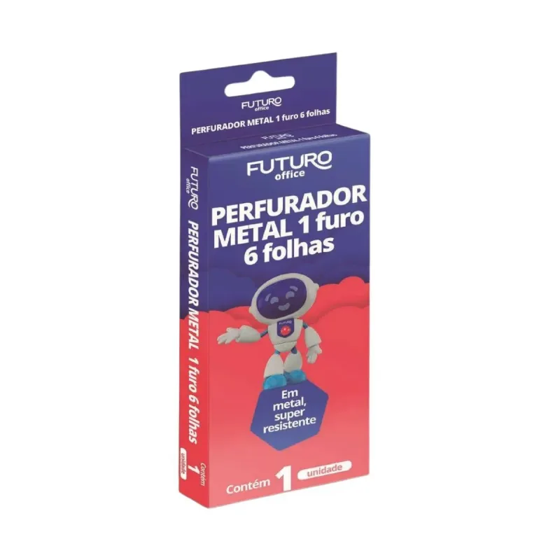 Perfurador Metal Futuro 1 Furo 6 Folhas