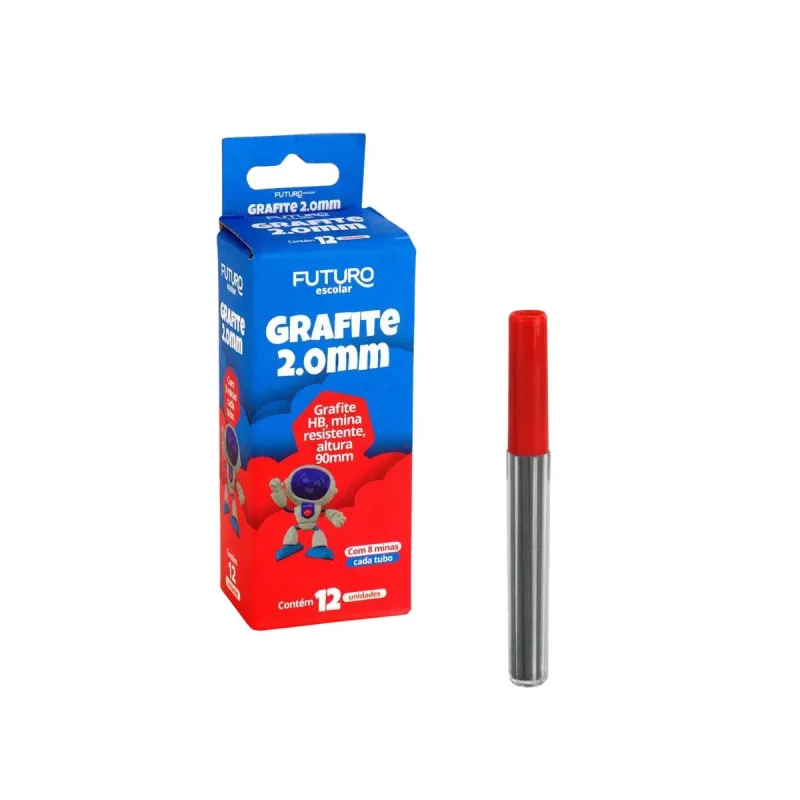 Grafite Futuro 2.0mm com 12 Tubo com 8 Minas