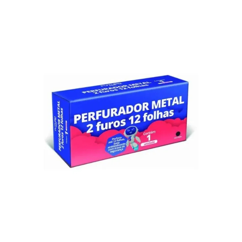 Perfurador Metal 2 Furos Futuro 12 Folhas