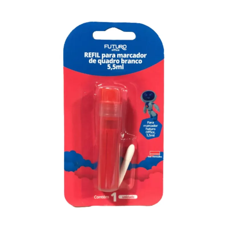 Refil para Marcador Quadro Branco Futuro Vermelho 5.5ml com 12 Unidades
