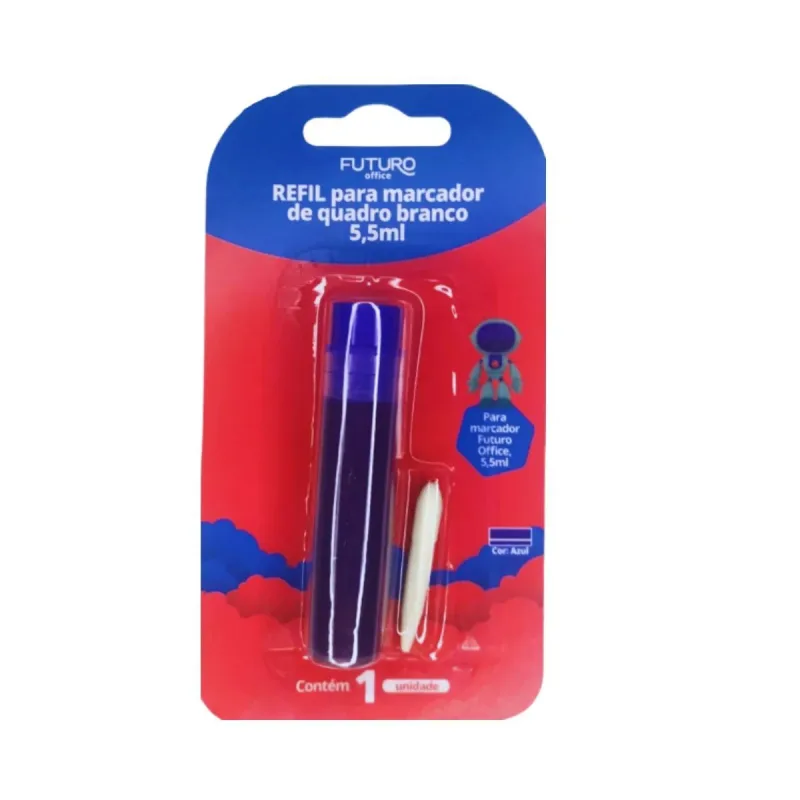 Refil para Marcador Quadro Branco Futuro Azul 5.5ml com 12 Unidades