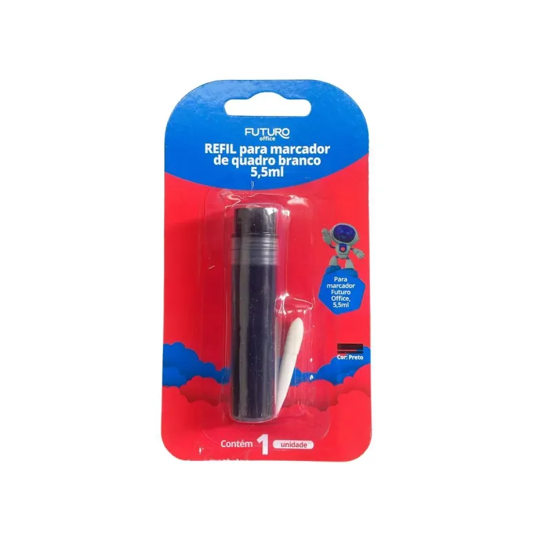 Refil para Marcador Quadro Branco Futuro Preto 5..5ml com 12 Unidades