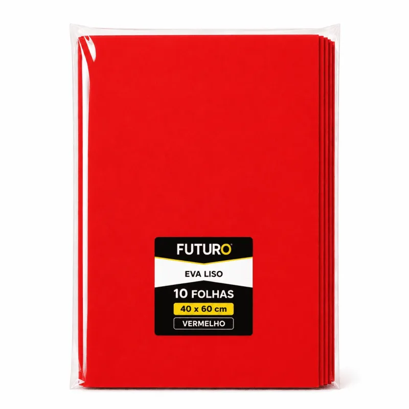 EVA Liso 40x60 Vermelho Pacote C/ 10 Fls - Futuro
