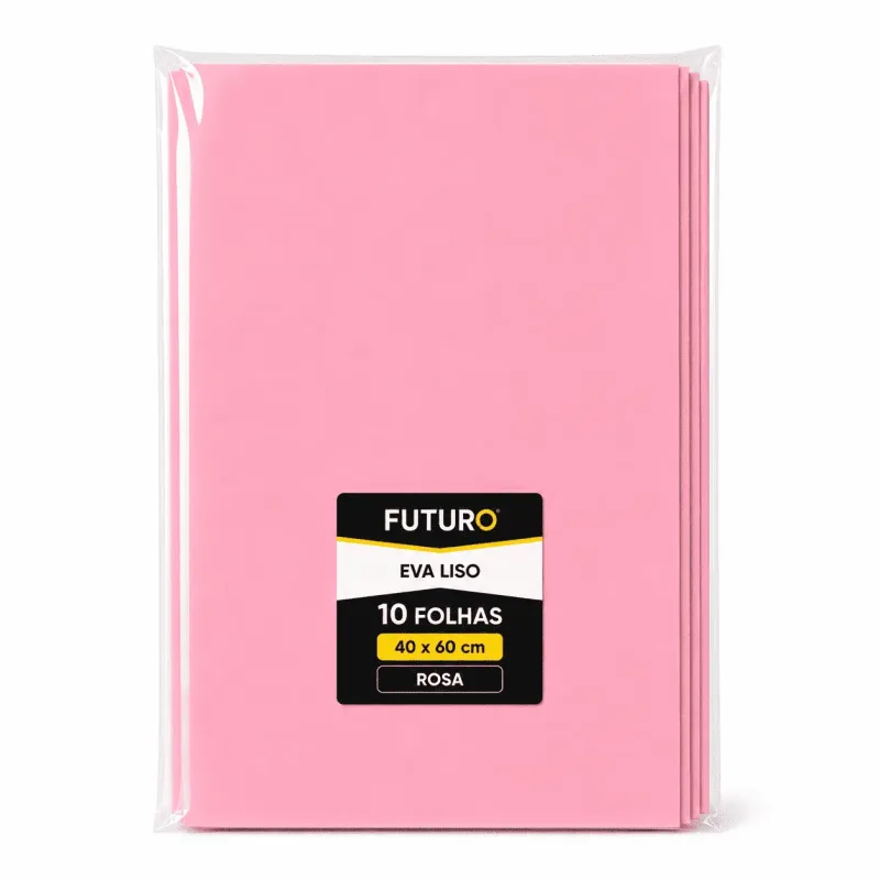 EVA Liso 40x60 Rosa Bebe Pacote C/ 10 Fls - Futuro