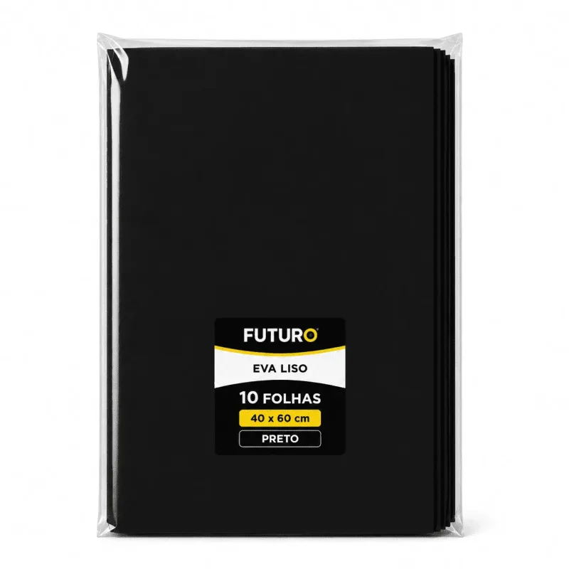 EVA Liso 40x60 Preto Pacote C/ 10 Fls - Futuro