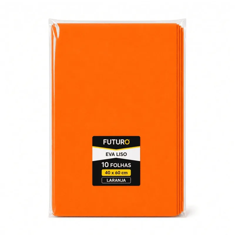EVA Liso 40x60 Laranja Pacote C/ 10 Fls - Futuro