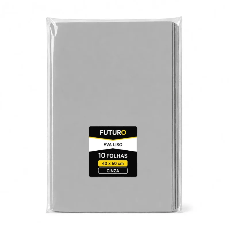 EVA Liso 40x60 Cinza Pacote C/ 10 Fls - Futuro