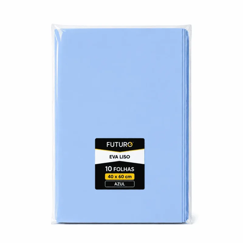 EVA Liso 40x60 Azul Claro Pacote C/ 10 Fls - Futuro