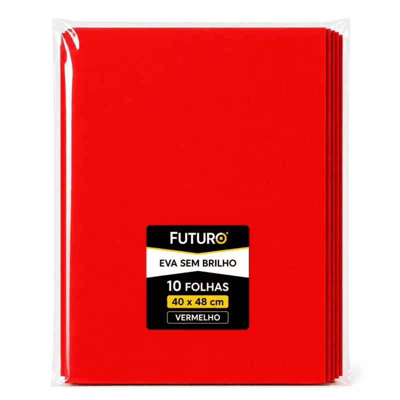 EVA Liso 40x48 Vermelho Pacote C/ 10 Fls - Futuro