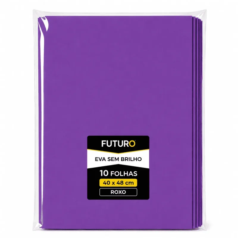 EVA Liso 40x48 Roxo Pacote C/ 10 Fls - Futuro