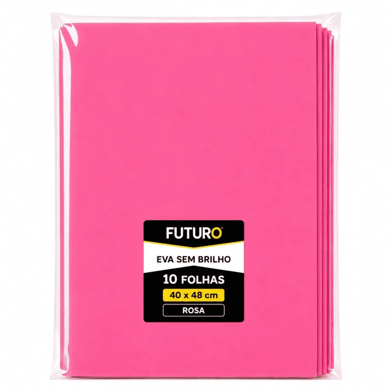 EVA Liso 40x48 Rosa Pacote C/ 10 Fls - Futuro