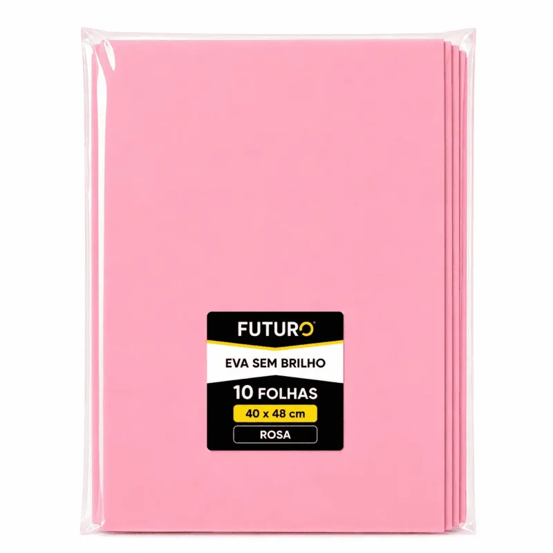 EVA Liso 40x48 Rosa Bebe Pacote C/ 10 Fls - Futuro