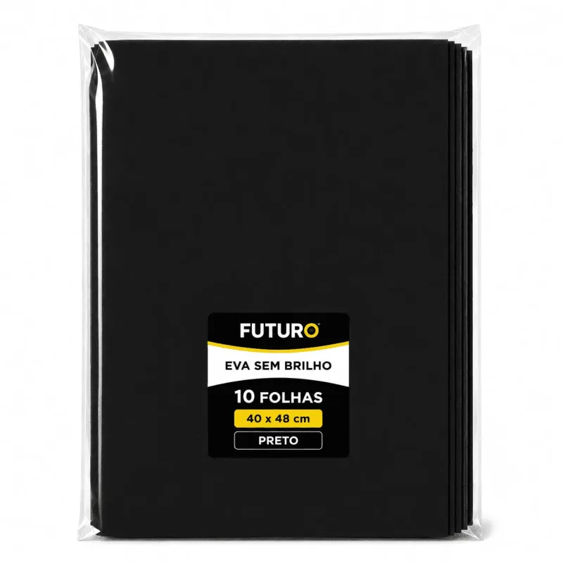 EVA Liso 40x48 Preto Pacote C/ 10 Fls - Futuro