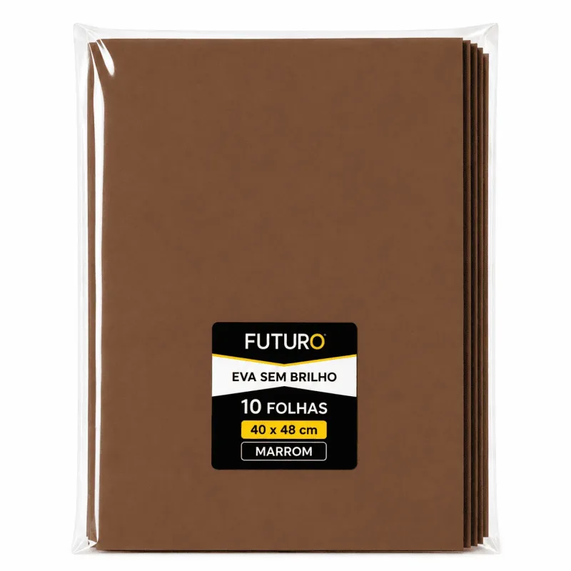 EVA Liso 40x48 Marrom Pacote C/ 10 Fls - Futuro