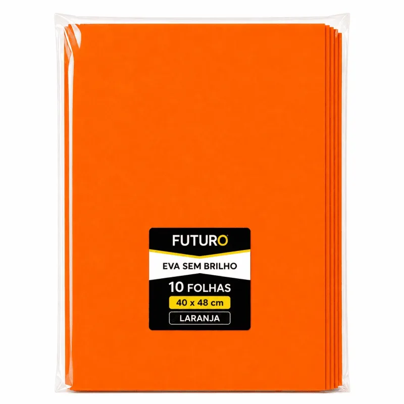 EVA Liso 40x48 Laranja Pacote C/ 10 Fls - Futuro
