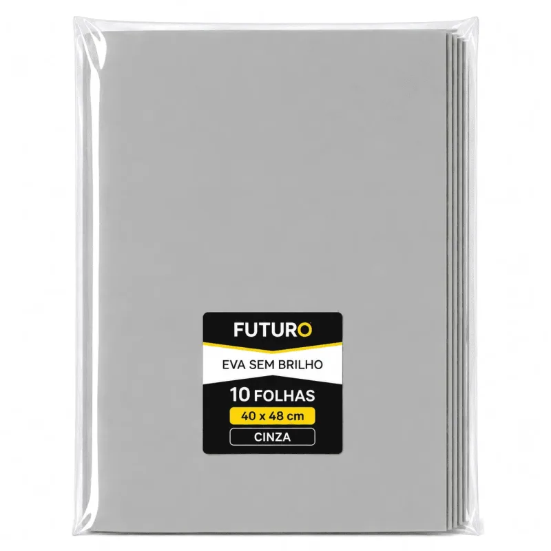 EVA Liso 40x48 Cinza Pacote C/ 10 Fls - Futuro
