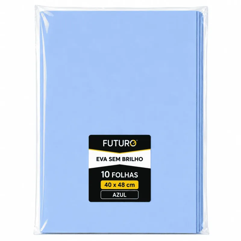EVA Liso 40x48 Azul Claro Pacote C/ 10 Fls - Futuro