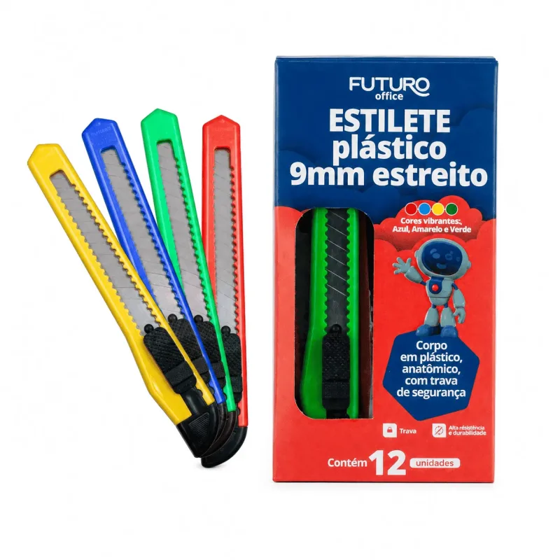 Estilete Estreito 9mm - 12 Unds - Futuro