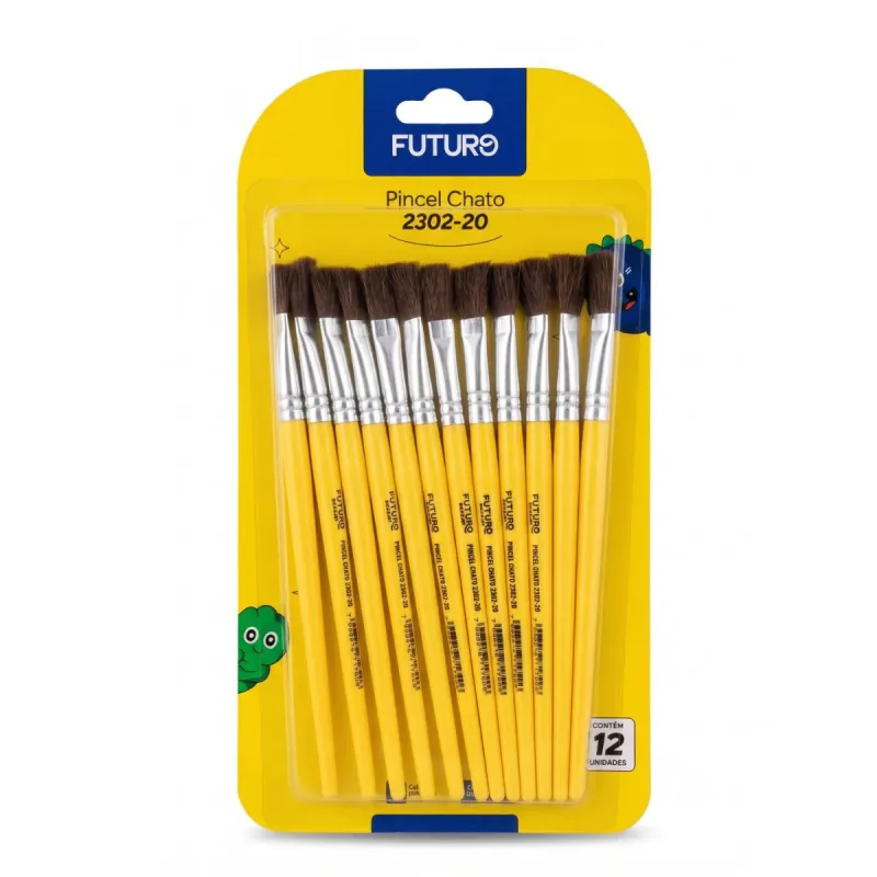 Pincel Chato Futuro 2302-20 com 12 Unidades