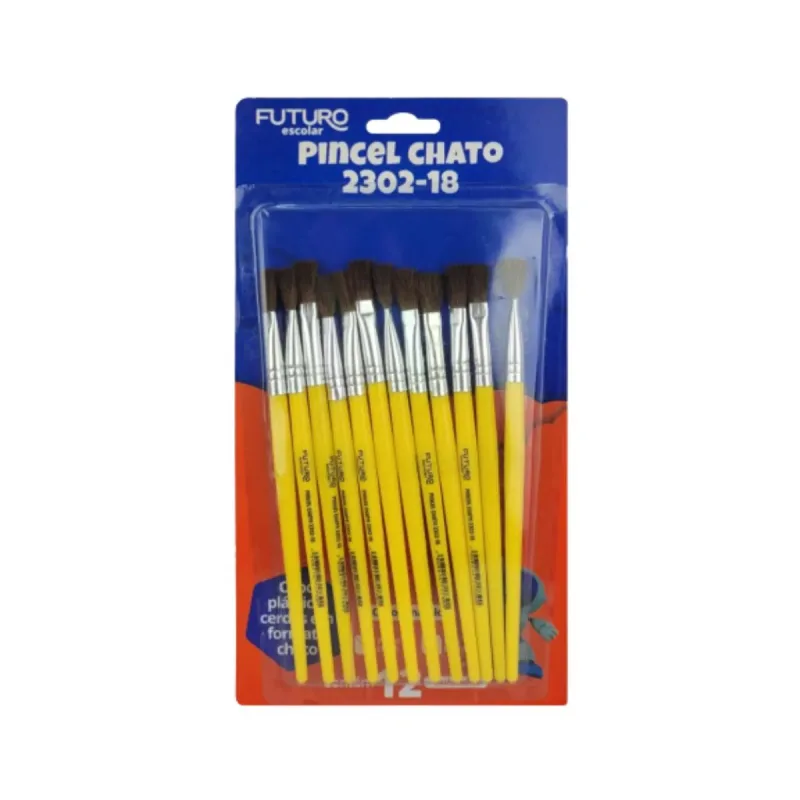 Pincel Chato Futuro 2302-18 com 12 Unidades